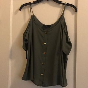 Half sleeve button up blouse